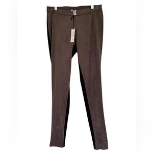 NWT Astar Women's Vegan Leather Leggings Santa Fe Brown/Gray Pants Size Small